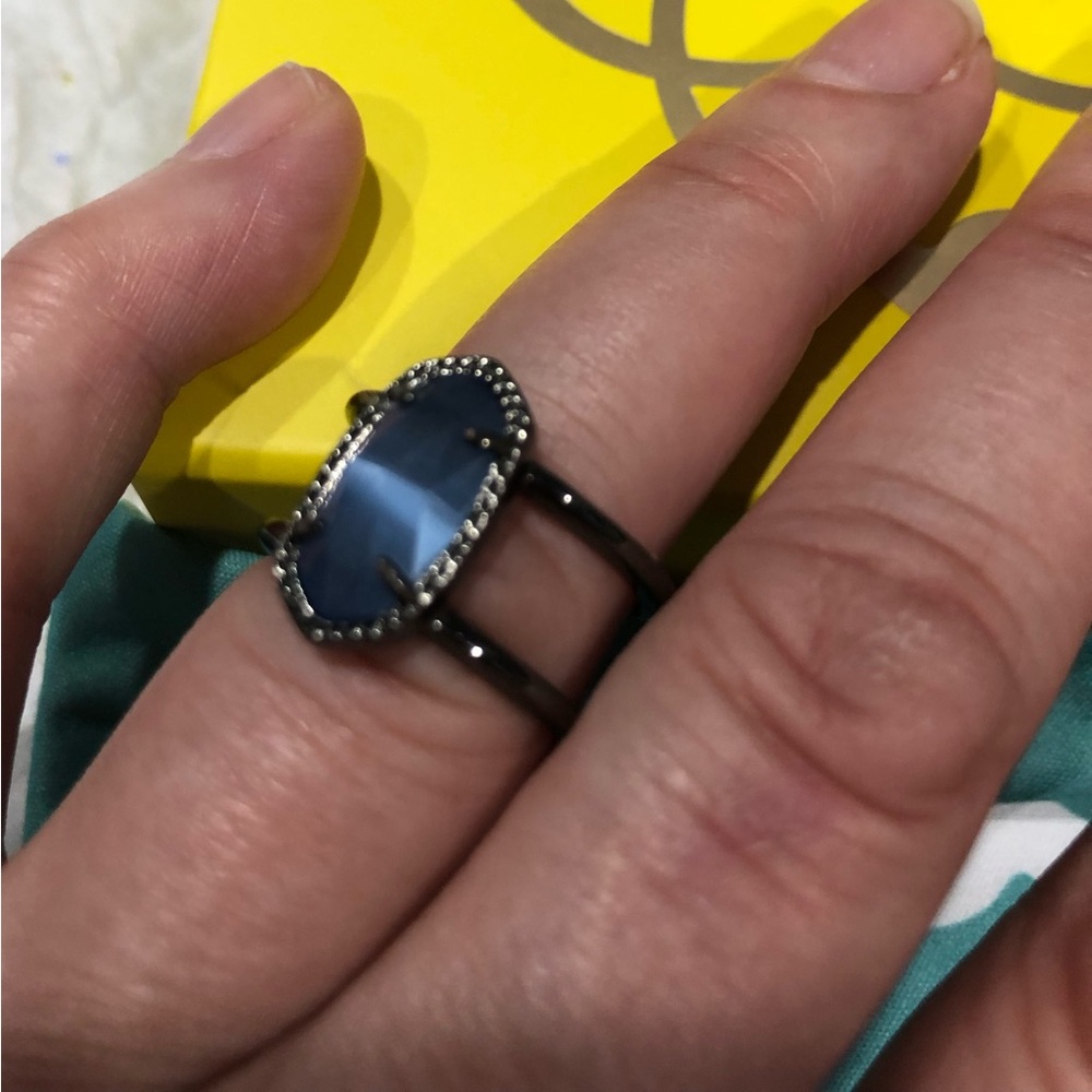 Kendra Scott Dark Blue Double-Band Ring